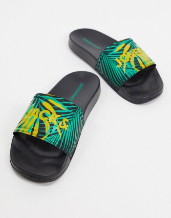 Jack & Jones Tropical Print Visebojne - Muške Natikače | 73801IWXY